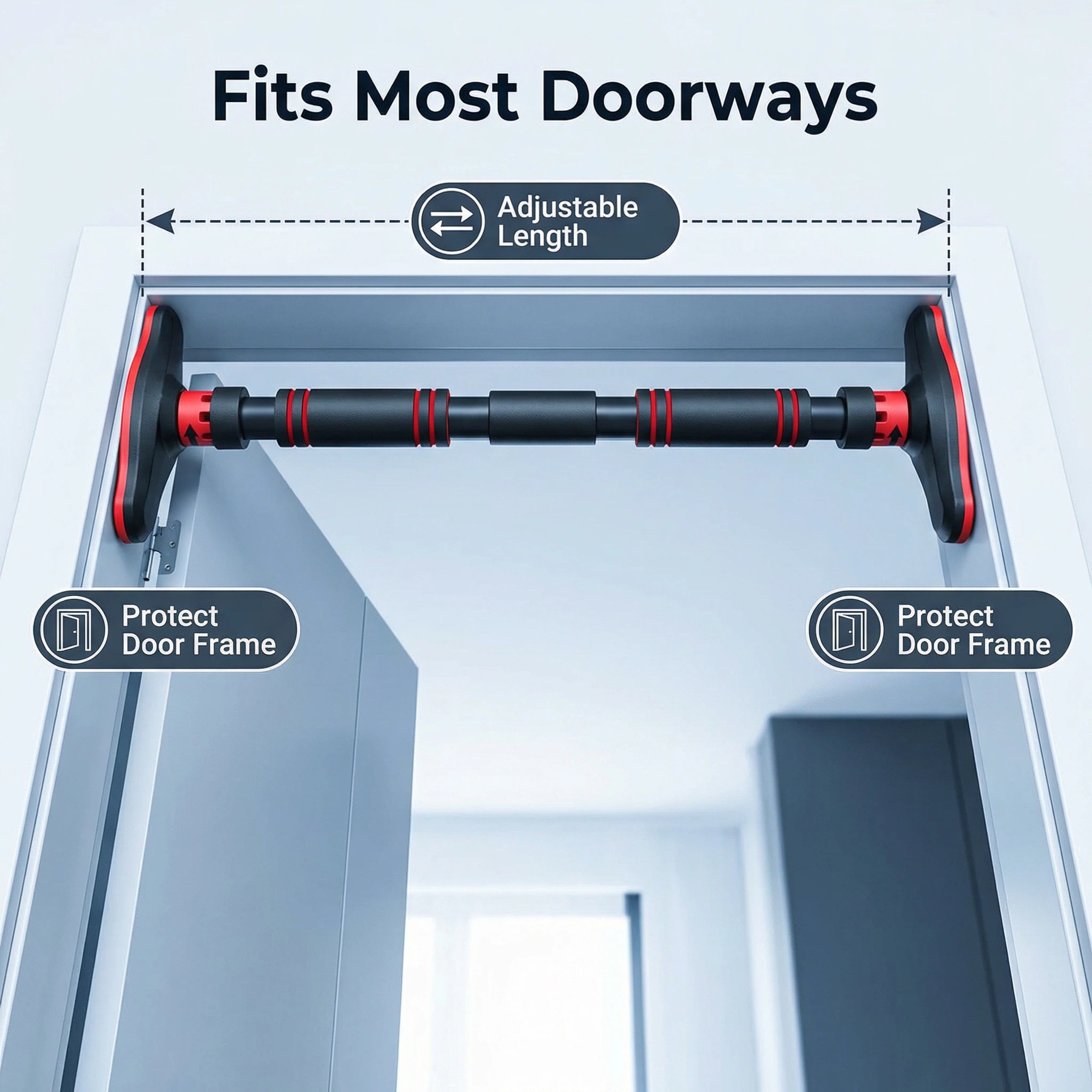 Door Pull Up Bar No Screw - Pull up bar Multifungsi untuk Pintu,