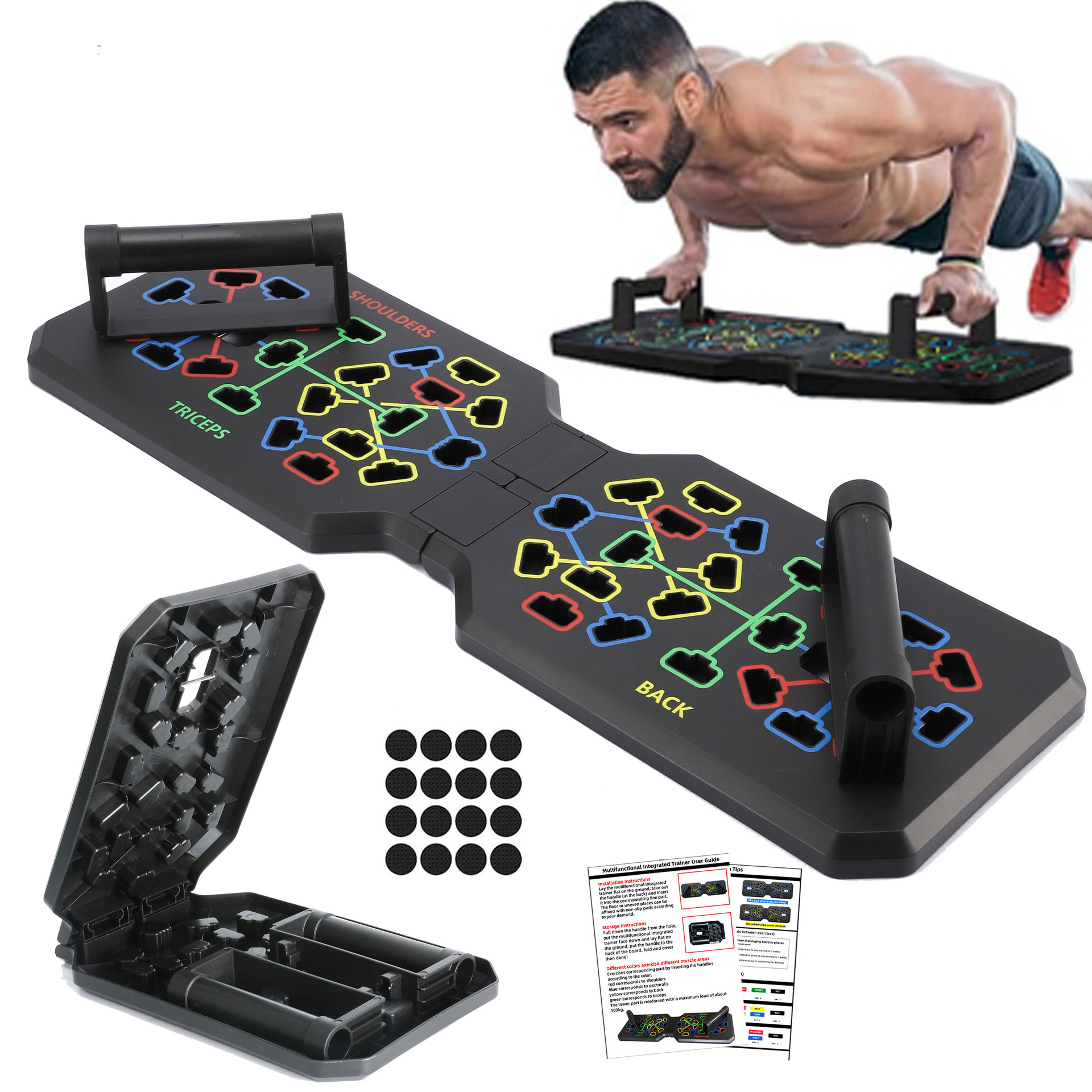 Push Up Board Foldable Multi Function - Sistem Papan Push-Up Lipat, Stand Push-Up