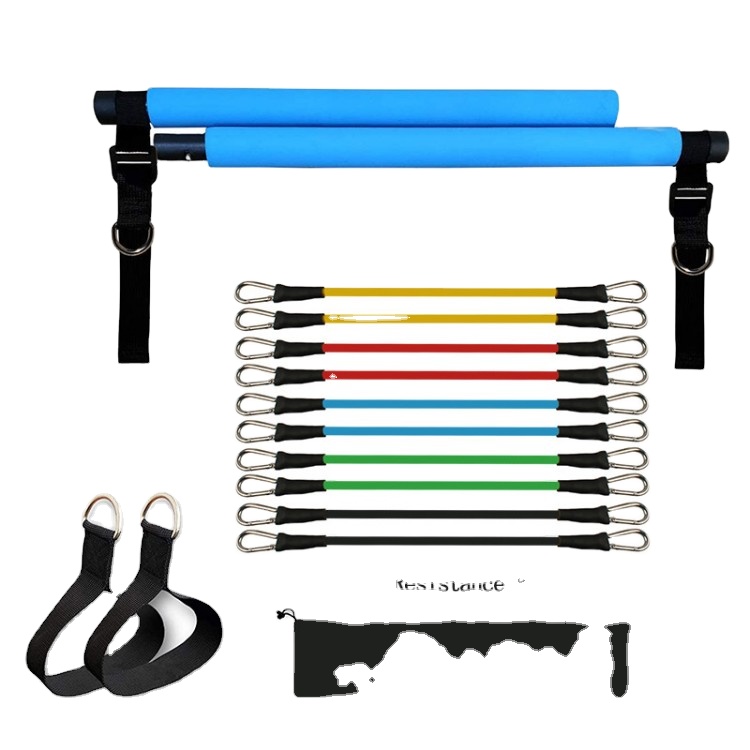 Pilates Bar Kit With Resistance Bands - Kit Bar Pilates Portabel dengan 6