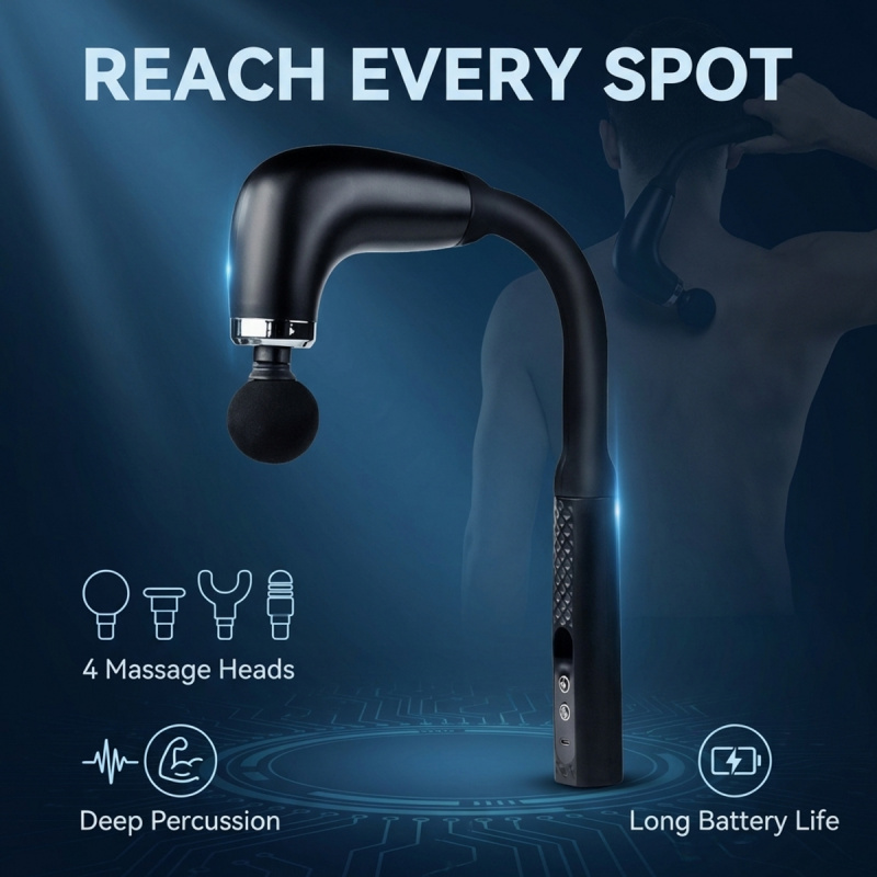Electric Massage Gun Deep Tissue - Pistol Pijat Otot Elektrik dengan 4