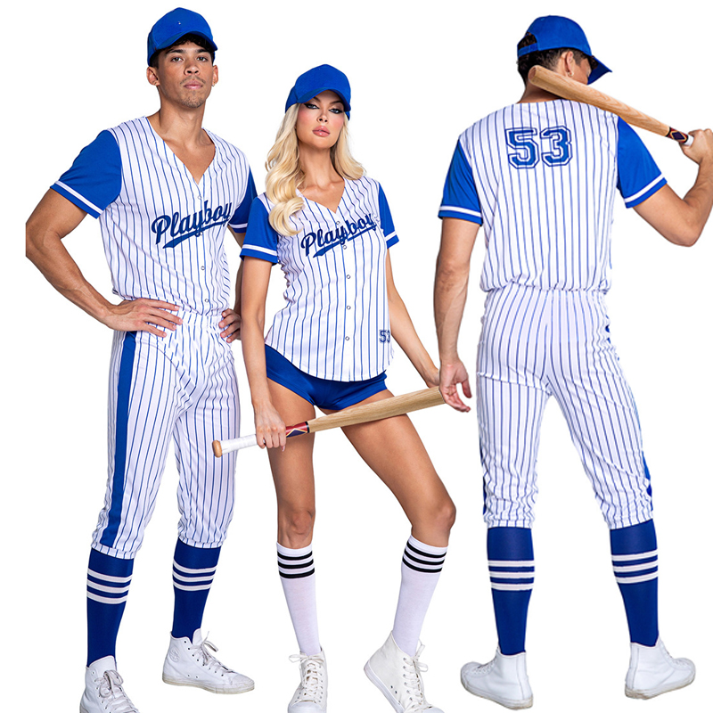 Team Sports - Set Kostum Bisbol Olahraga Bergaris Dewasa