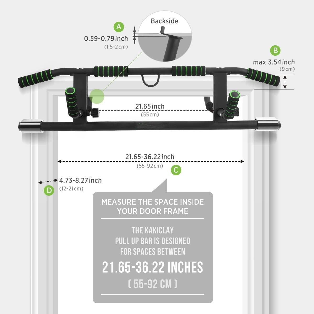 Door Pull Up Bar No Screw - Bar Pull Up Wellshow Sport untuk