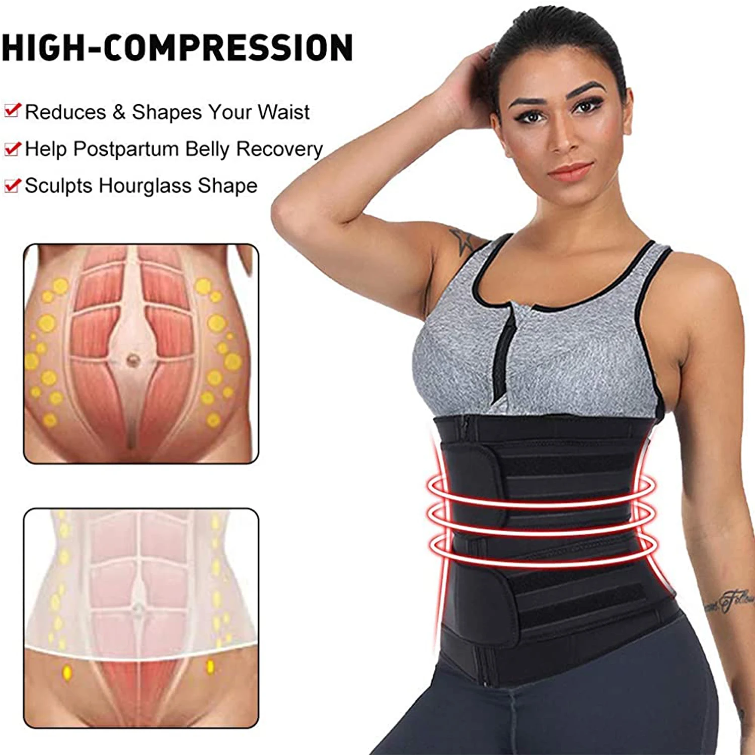 Sweat Waist Trainer Belt Neoprene - Neopren sabuk peramping latihan pinggang sabuk