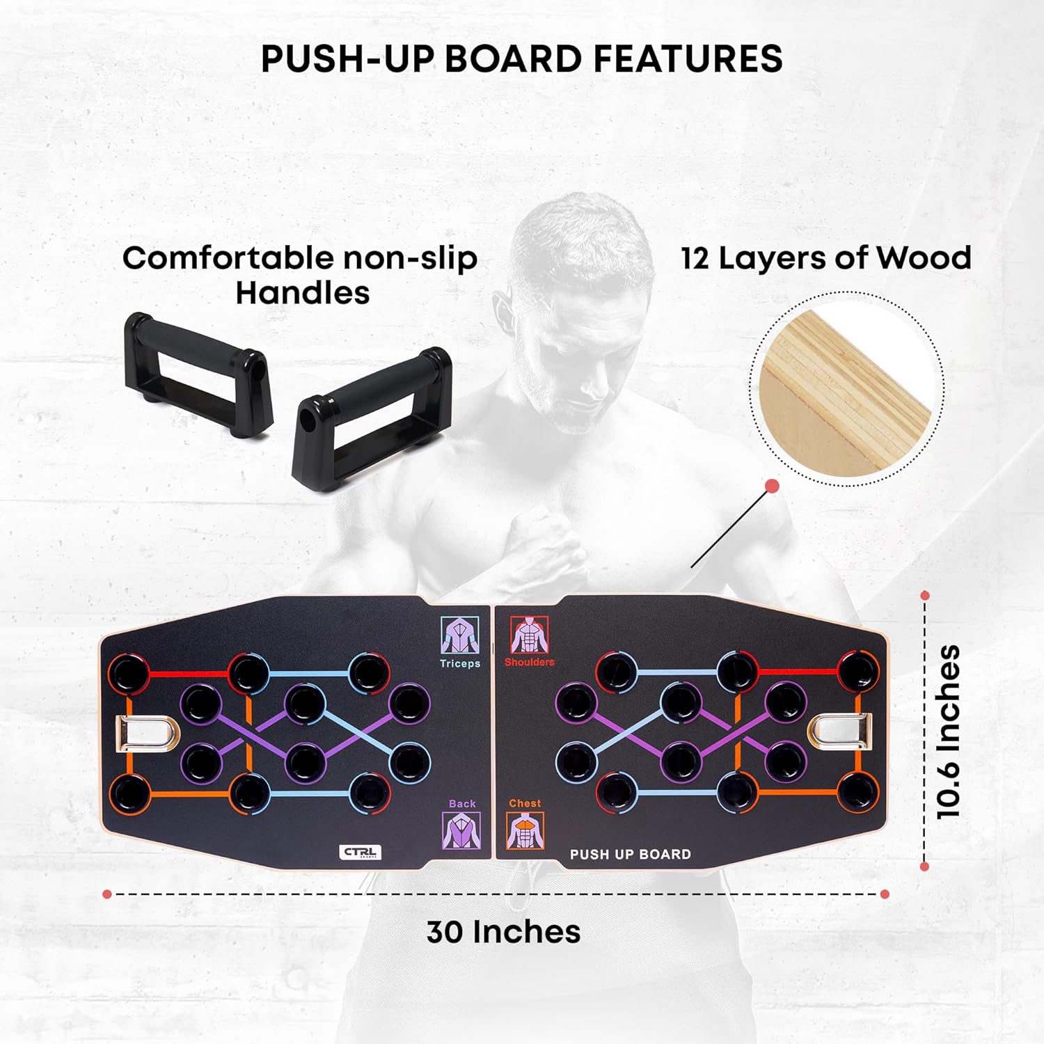 Push Up Board Foldable Multi Function - Papan Push Up Kayu Lipat Multifungsi