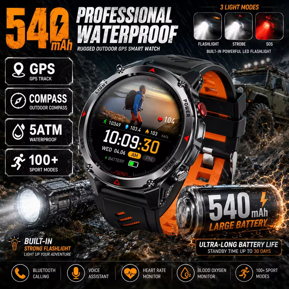 Resistance Bands Set With Handles - Jam Tangan Pintar GPS Militer 540MAh