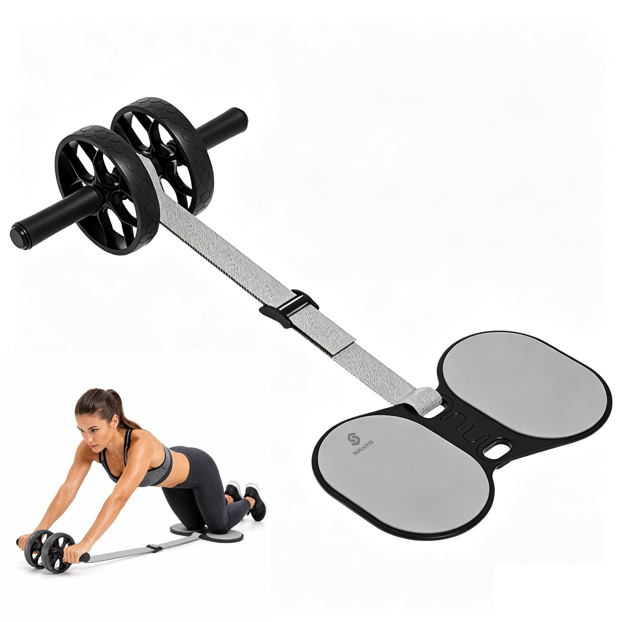 Ab Roller Wheel With Elbow Support - Roller Abdominal Roda Ganda dengan Penyangga