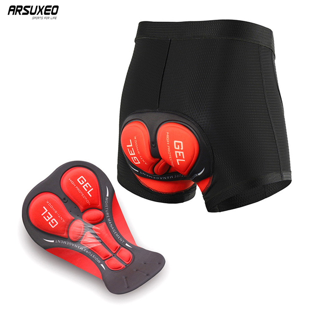 Padded Cycling Shorts 5D Gel - ARSUXEO Celana Pendek Bersepeda Pria Pakaian