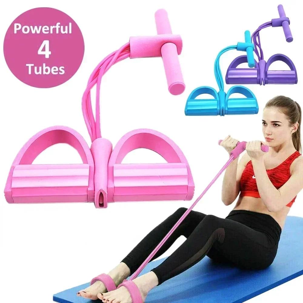Pilates Bar Kit With Resistance Bands - Pita Elastis Resistensi Tingkat 4/6 dengan