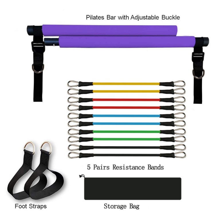 Kit Bar Pilates Portabel denga - Pilates Bar Kit With Resistance Bands ulasan dan harga