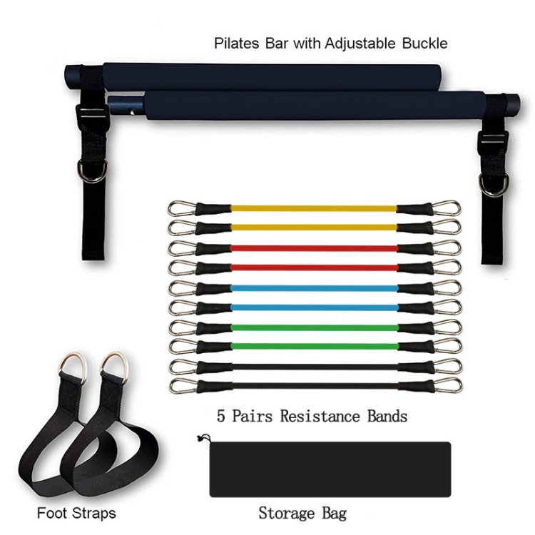 Kit Bar Pilates Portabel denga - Pilates Bar Kit With Resistance Bands ulasan dan harga