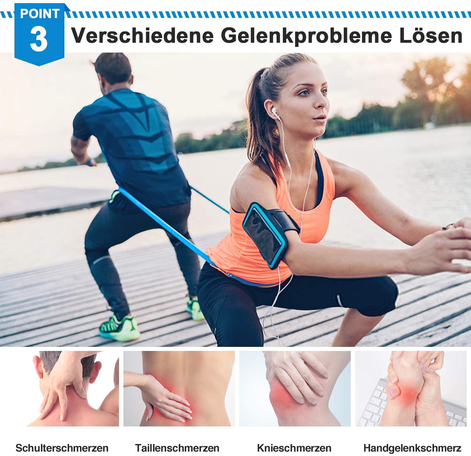 Pita Kebugaran Elastis 3 Buah  - Pilates Bar Kit With Resistance Bands ulasan dan harga
