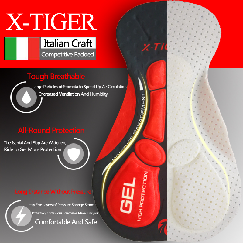 X-TIGER bersepeda, celana pend - Padded Cycling Shorts 5D Gel ulasan dan harga