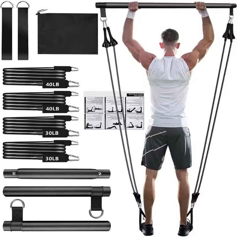 Peralatan Pilates Bar dengan R - Pilates Bar Kit With Resistance Bands ulasan dan harga