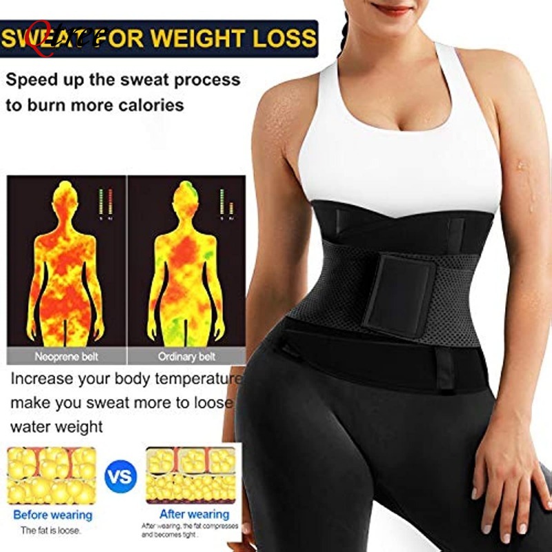 Qtree Korset Pelangsing Pingga - Sweat Waist Trainer Belt Neoprene ulasan dan harga