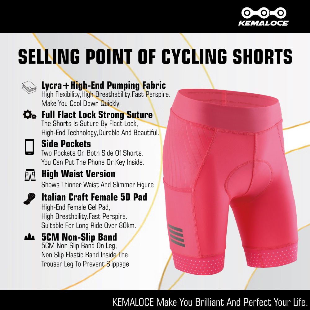 KEMALOCE celana pendek bersepe - Padded Cycling Shorts 5D Gel ulasan dan harga