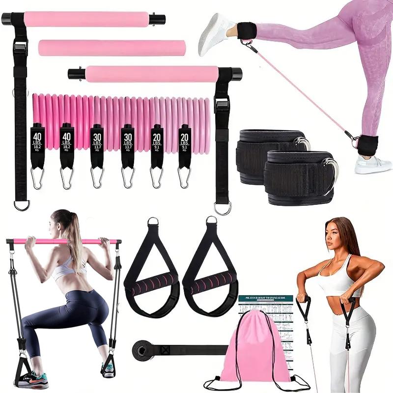 Kit Bar Pilates Multifungsi de - Pilates Bar Kit With Resistance Bands ulasan dan harga