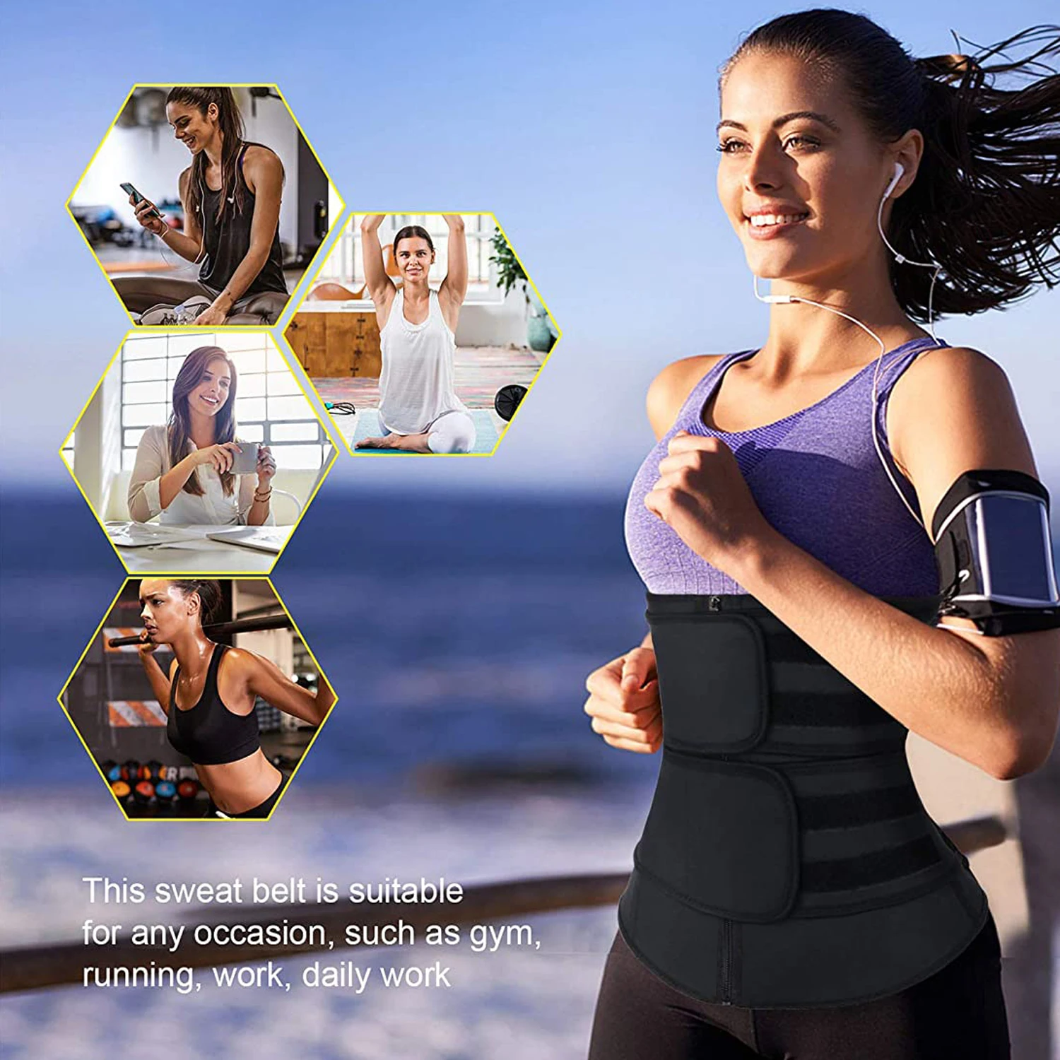 Neopren sabuk peramping latiha - Sweat Waist Trainer Belt Neoprene ulasan dan harga