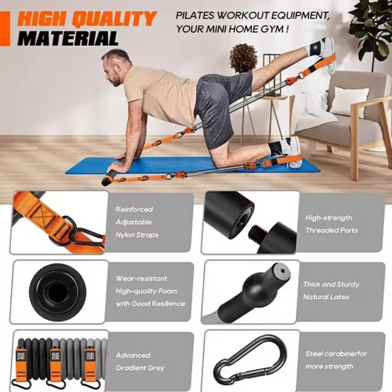 Kit Bar Pilates dengan Resista - Pilates Bar Kit With Resistance Bands ulasan dan harga