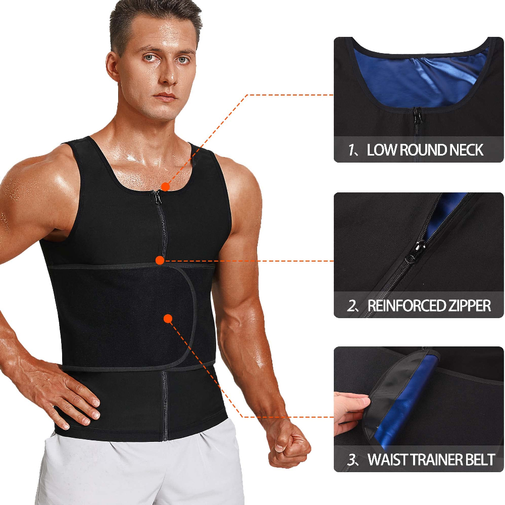 1PC Rompi Sauna Zipper Pria, V - Sweat Waist Trainer Belt Neoprene ulasan dan harga