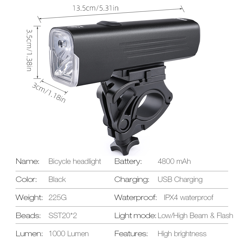 GIYO Lampu Sepeda 1000 Lumen U - Rechargeable Bicycle Headlight 1000 Lumen ulasan dan harga