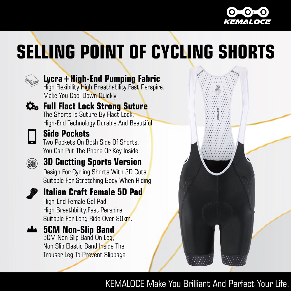 KEMALOCE celana pendek Bib ber - Padded Cycling Shorts 5D Gel ulasan dan harga