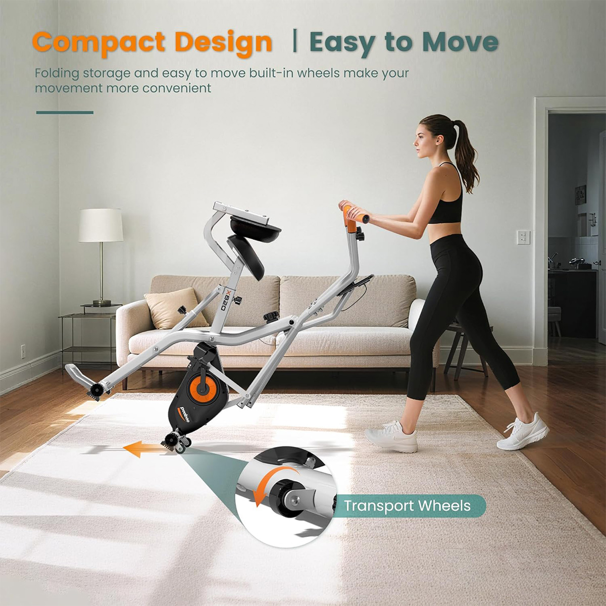 Pooboo Sepeda Stasioner Lipat  - Exercise Bike Magnetic Resistance ulasan dan harga