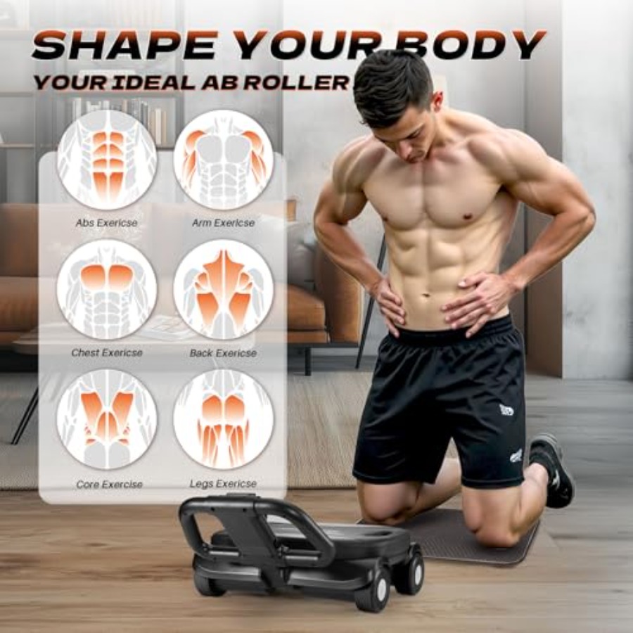 Roda Ab Roller untuk latihan i - Ab Roller Wheel With Elbow Support ulasan dan harga